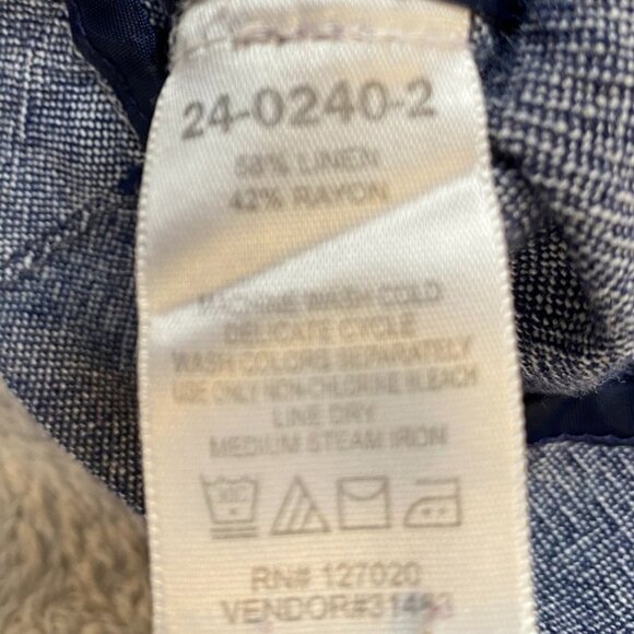 Chadwick's Women's Blazer Jacket Size 14 Linen Blend Blue Heather Button-Front - Picture 9 of 11